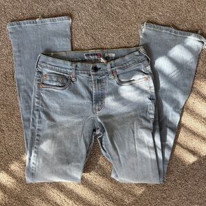 VINTAGE OLD NAVY Ultra Low Rise Bootcut Denim Jeans Flare Light Wash Y2K Sz 8Reg